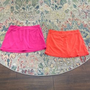 PGA tour- skorts- orange/pink (2) ladies size large for golf